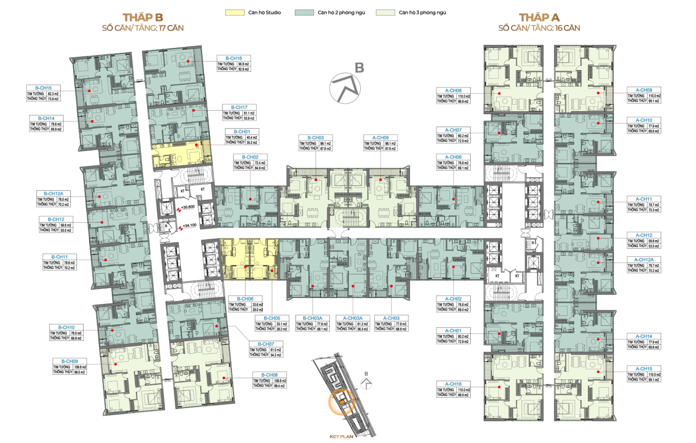 Mặt bằng tầng điển hình chung cư Sunshine Legend City Hưng Yên